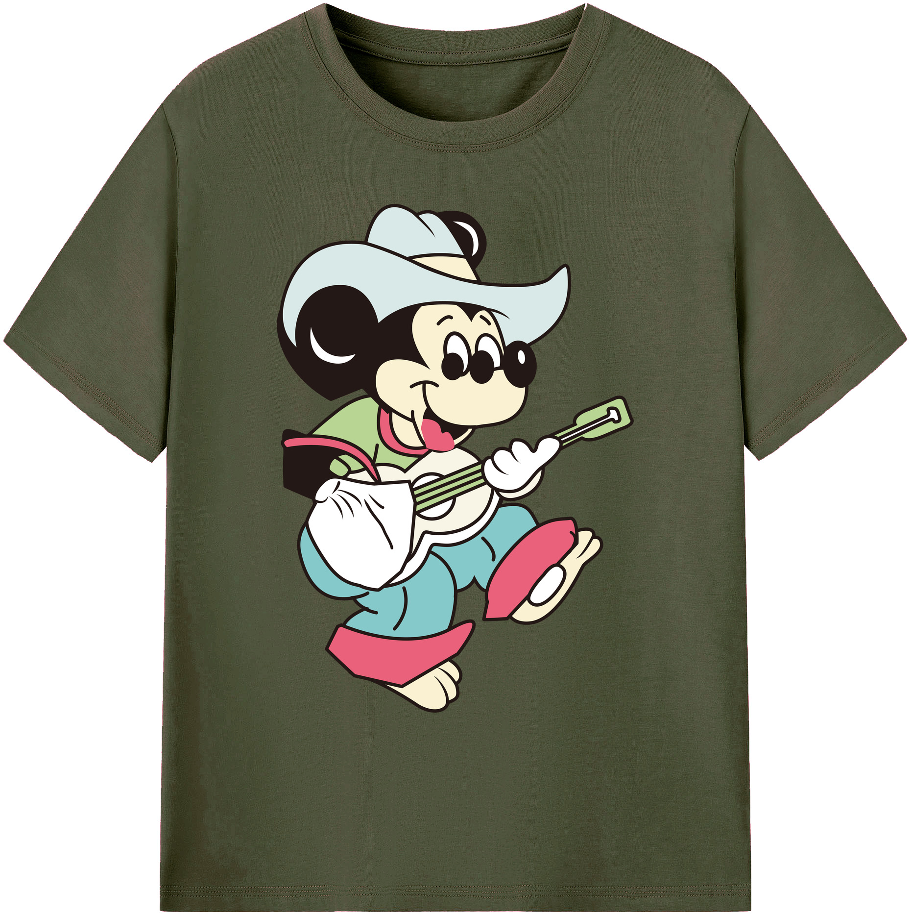 ミッキーマウス Mickey Mouse 綿100％ メンズ半袖Tシャツ｜肌触りやわらか＆通気性
